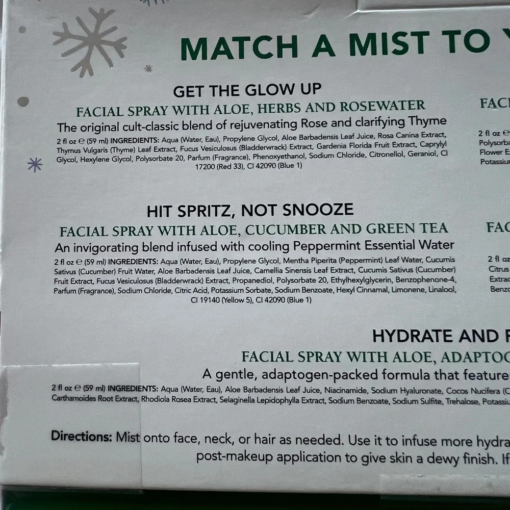 Mario Badescu Mini Mist Collection - green, purple, orange, blue, pink